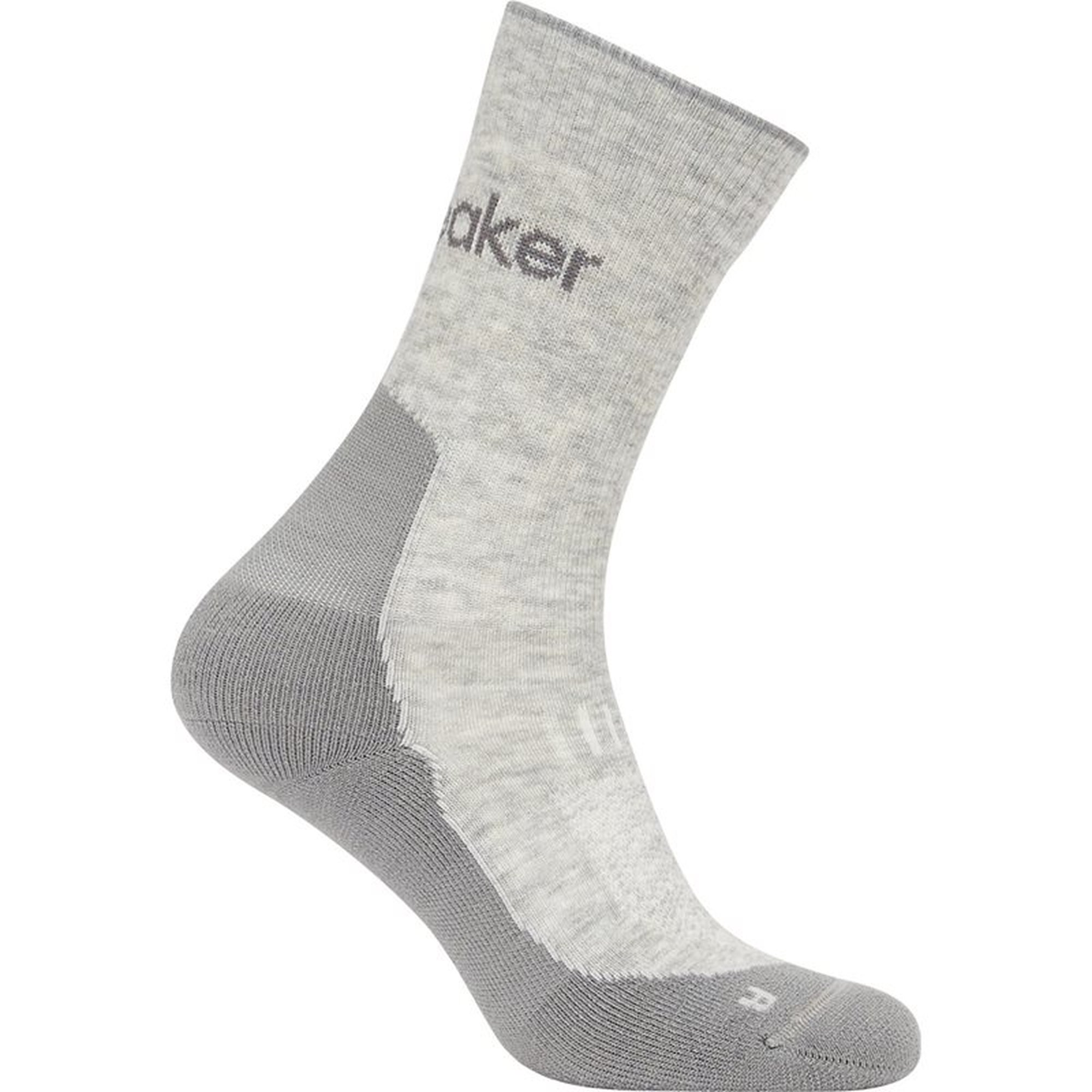 Icebreaker Women Merino Hike+ Light Crew Blizzard Hthr/Alloy - L