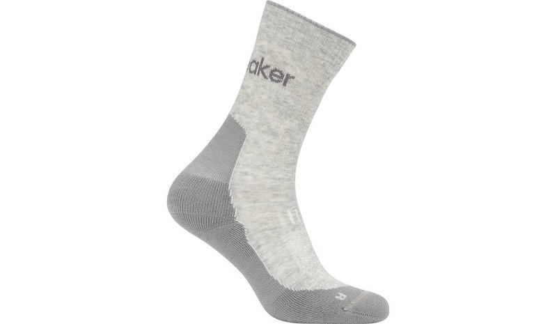 Icebreaker Women Merino Hike+ Light Crew Blizzard Hthr/Alloy - S