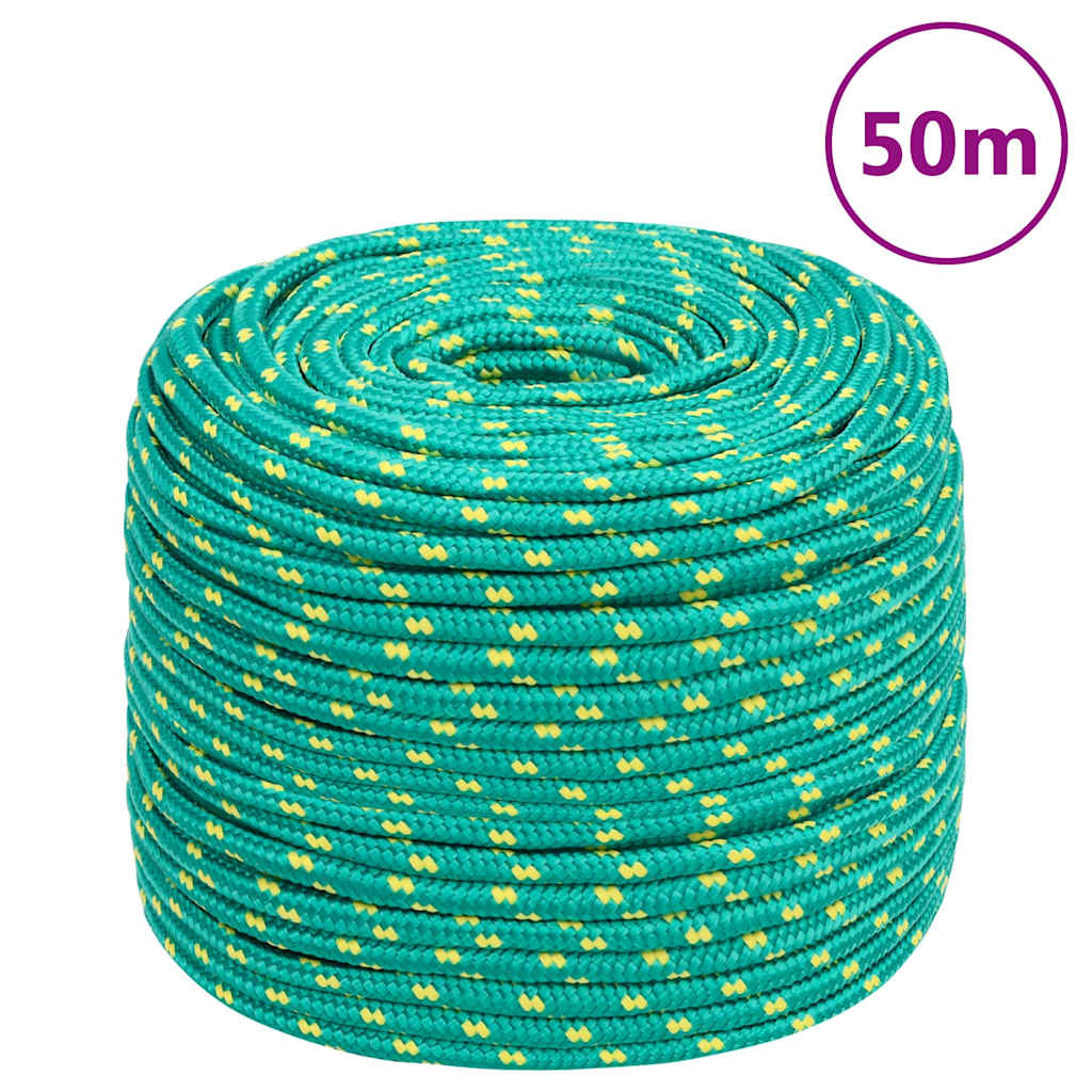 vidaXL Veneköysi vihreä 6 mm 50 m polypropeeni