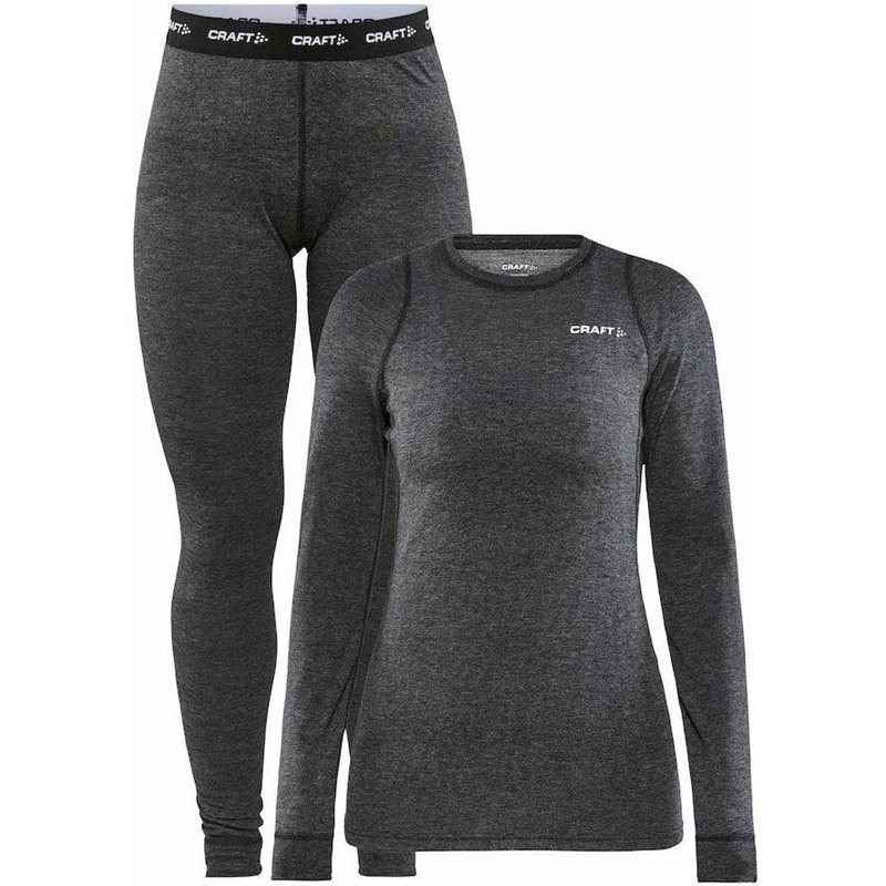 Craft WOOL MERINO SET W W Black Melange - XXL