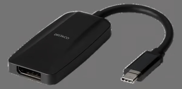 DELTACO USB-C - DP adapter USB-C ha DP ho 7680x