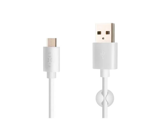 FIXED USB-A / USB-C kaapeli 1m Valkoinen