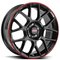 BBS XR Black Red 7.5x17 5/108 ET45 B70 – kuva 2