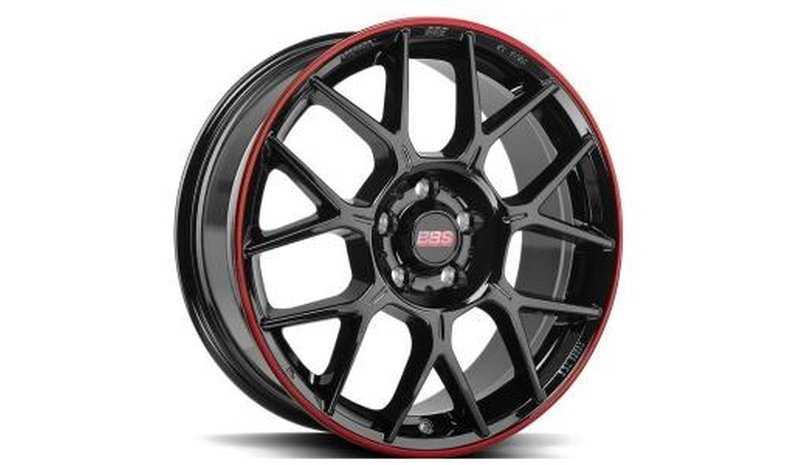 BBS XR Black Red 7.5x17 5/108 ET45 B70