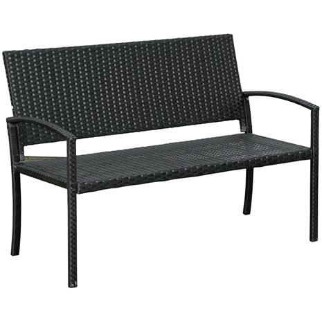 Puutarhapenkki, 122x60x87 cm, Musta