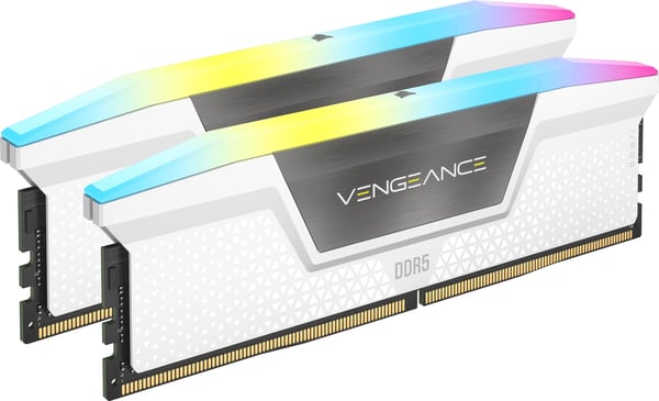 Corsair Vengeance RGB DDR5-6000 - 32GB - CL30 - Dual Channel (2 pcs) - AMD EXPO & Intel XMP - Valkoinen RGB