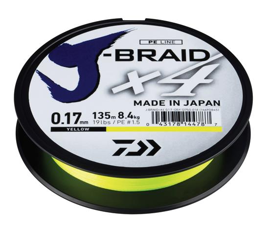 DAIWA J-BRAID X4E 0.13/135 YE KUITUSIIMA