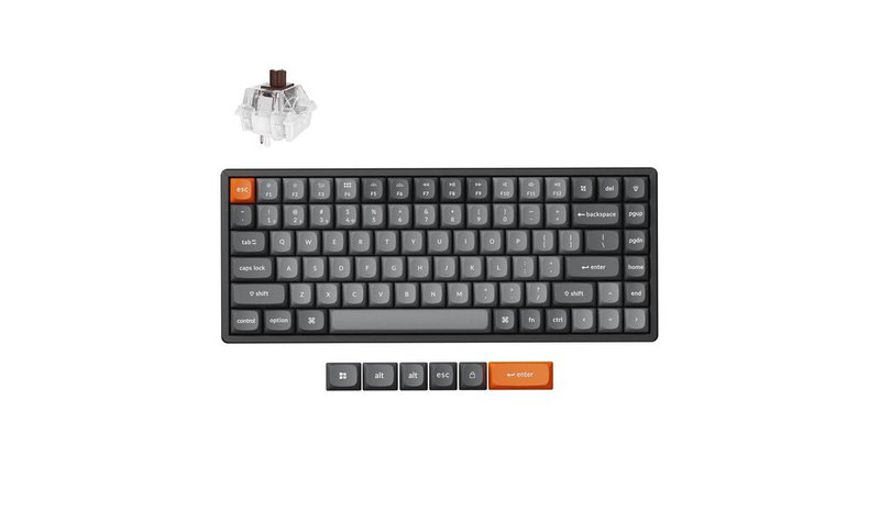 Keychron K2 Max näppäimistö Universaali USB + RF Wireless + Bluetooth Musta, Harmaa K2M-J – kuva 1/2