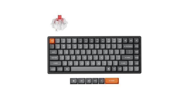 Keychron K2 Max näppäimistö Universaali USB + RF Wireless + Bluetooth Musta, Harmaa K2M-J – kuva 2/2