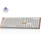 Keychron K10 HE näppäimistö Pelaaminen USB + RF Wireless + Bluetooth QWERTY englanti Valkoinen, Puu K10H