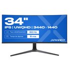JAPANNEXT JN-IPS340UWQHD60C-C65W-HS-W tietokoneen litteä näyttö 86,4 cm (34") 3440 x 1440 pikseliä UltraWide Quad HD LCD Musta JN-IP