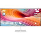 MSI Pro MP341CQW E12 tietokoneen litteä näyttö 86,4 cm (34") 3440 x 1440 pikseliä UltraWide Quad HD Valkoinen PRO M