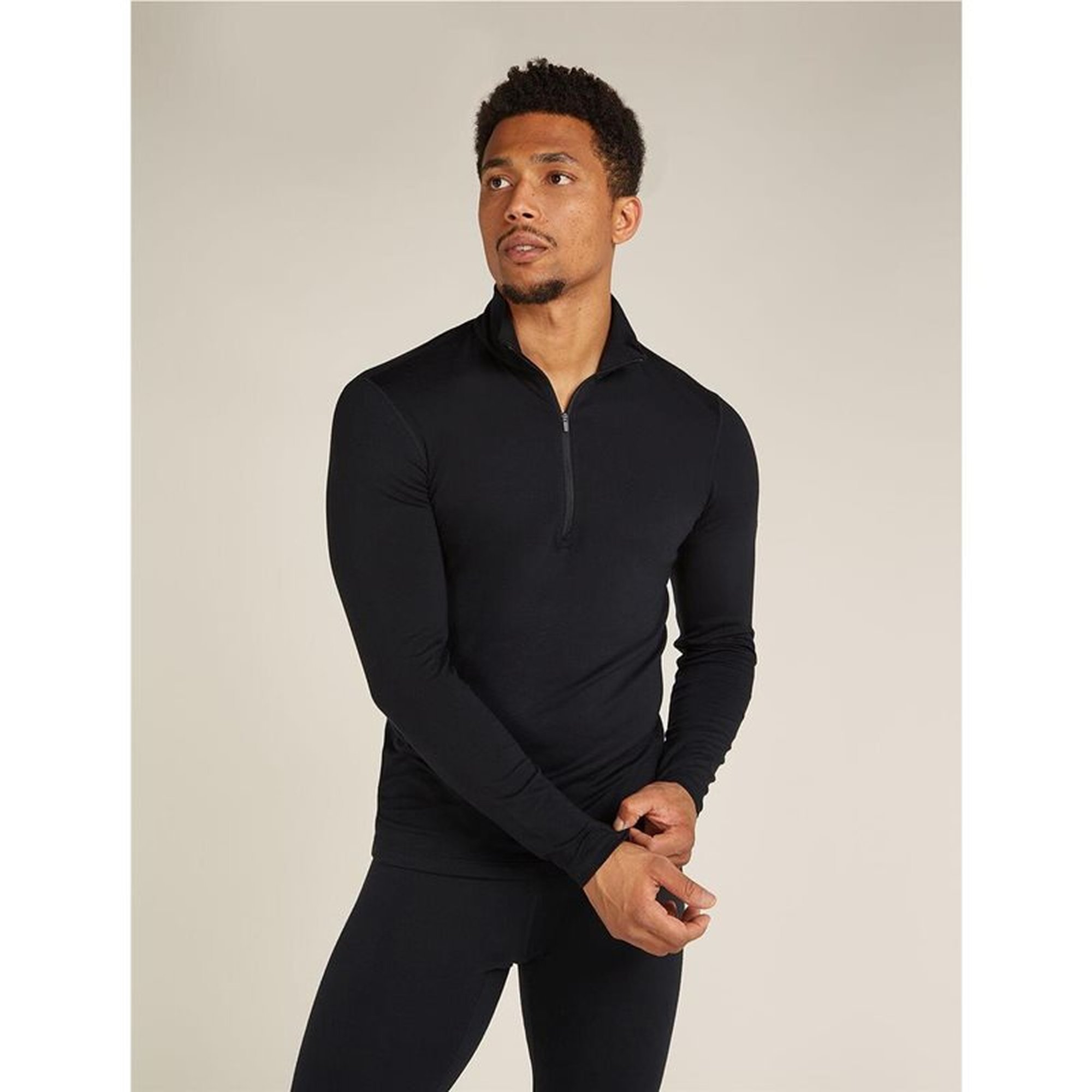 Icebreaker M 200 Oasis LS HalfZip Black - XL