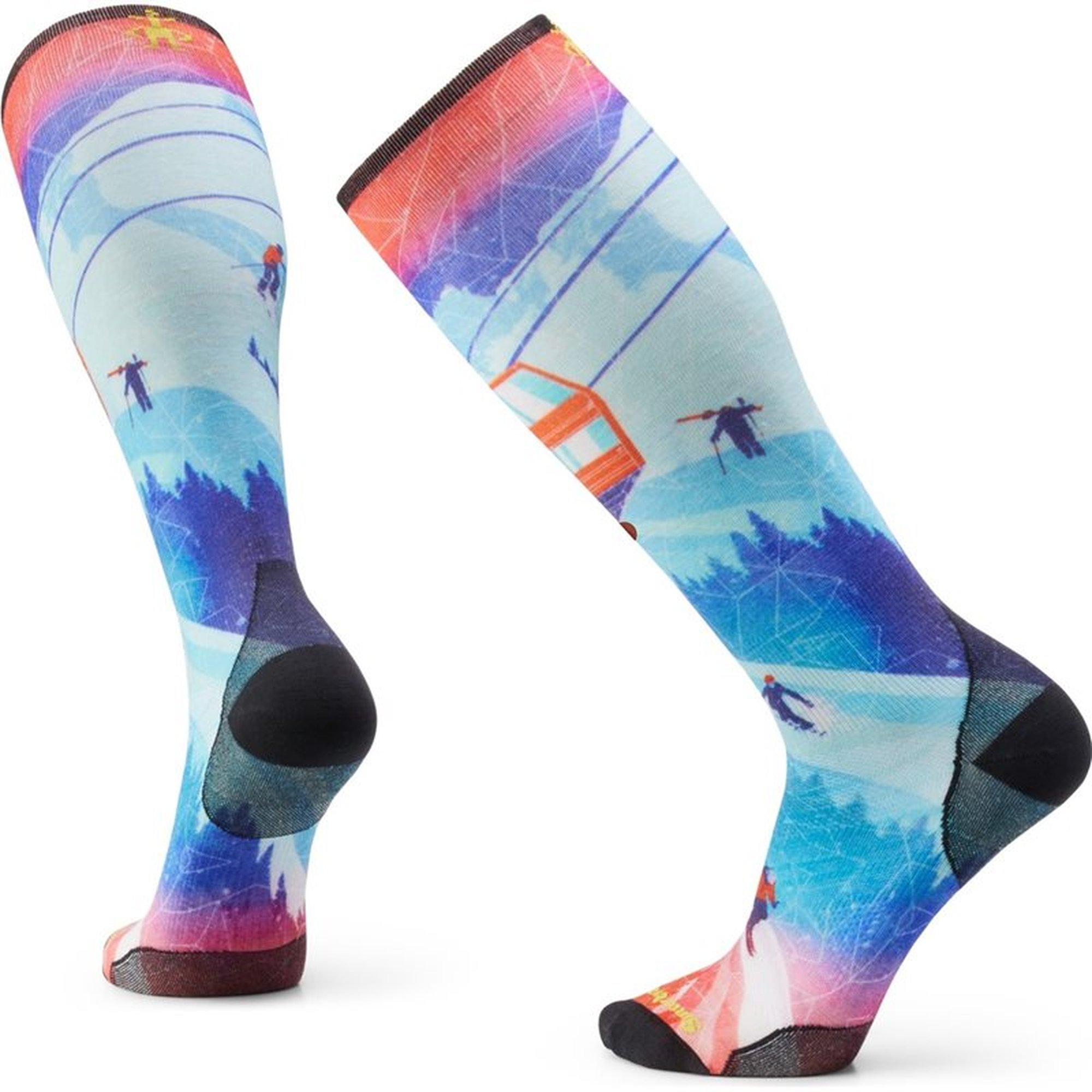 Smartwool Ski Zero Cushion Ski Day Print Otc Socks Laguna Blue - L