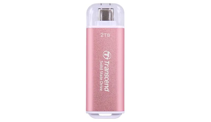 Transcend TS2TESD300P ulkoinen SSD 2 TB USB Type-C Vaaleanpunainen TS2TE – kuva 1/2