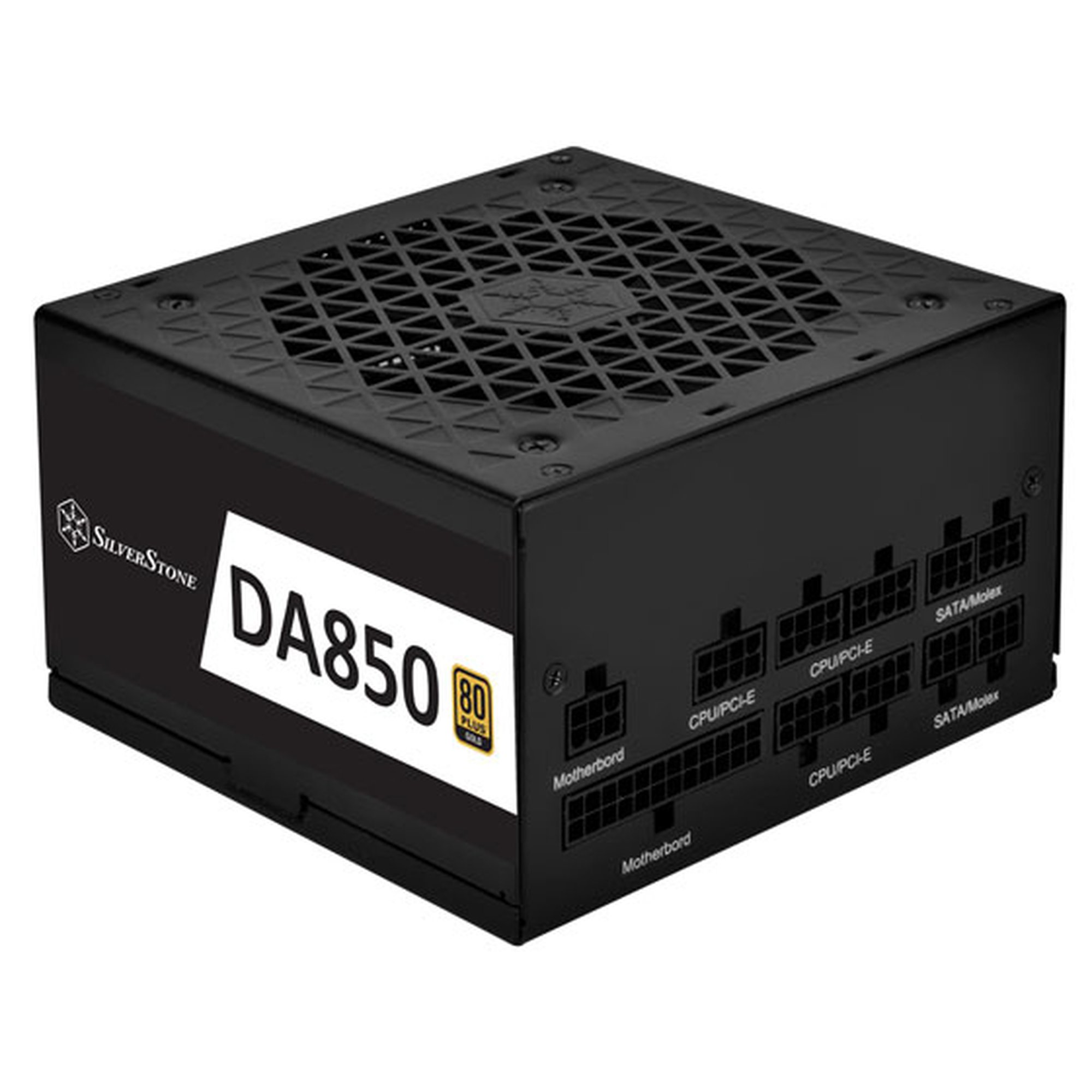 SilverStone 850W DA850R Gold, ATX-virtalähde, 80 Plus Gold, musta