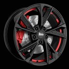 MAM RS6 Black Painted Red Inside 7X16