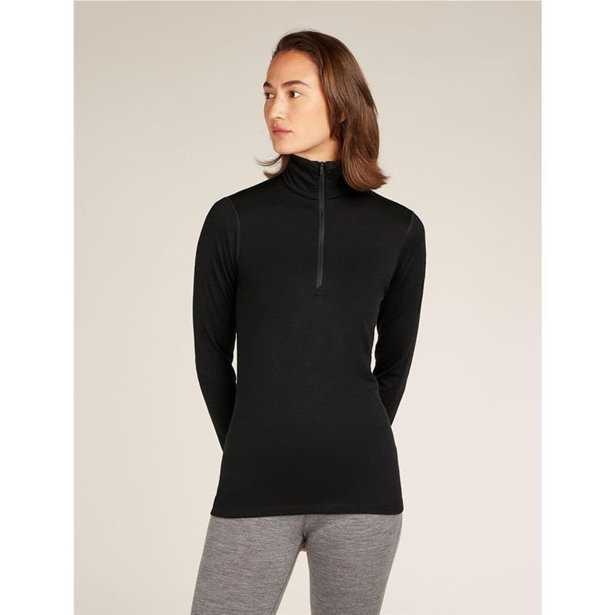 Icebreaker W 200 Oasis LS HalfZip Black - L