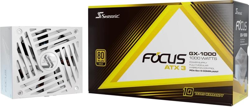 Seasonic Focus GX-1000 virtalähdeyksikkö 1000 W 20+4 pin ATX Valkoinen FOCUS