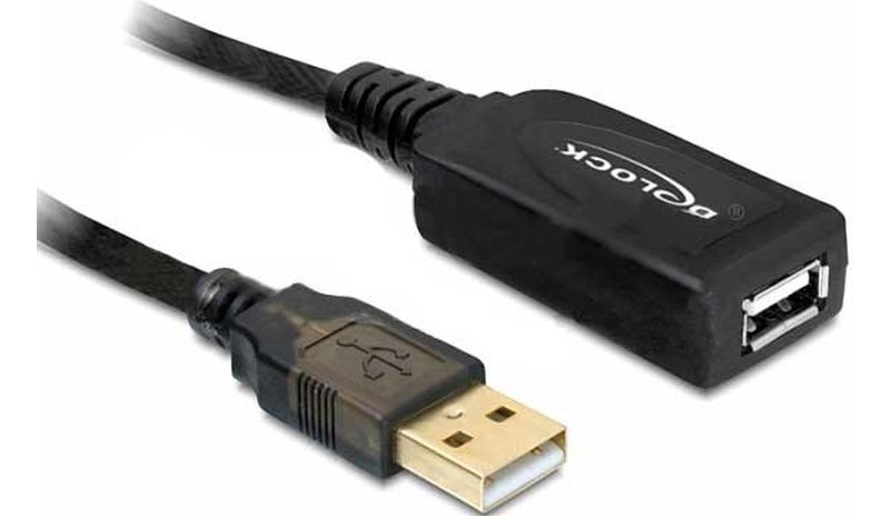 DeLOCK 15m USB 2.0 USB-kaapeli Musta 82689 – kuva 1/2