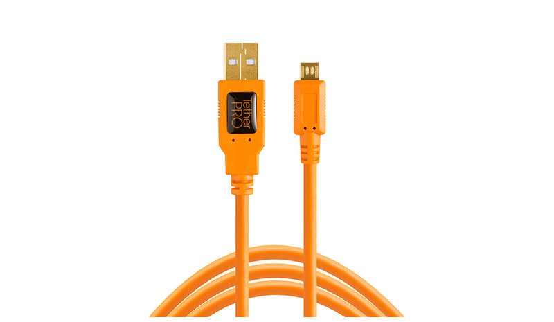 Tether Tools CU5430ORG USB-kaapeli USB 2.0 4,6 m USB A Micro-USB B Oranssi CU543 – kuva 1/4