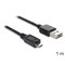 DeLOCK EASY-USB 2.0-A - USB 2.0 micro-B, 1m USB-kaapeli USB A Micro-USB B 0,48 Gbit/s Musta 83366 – kuva 1