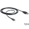 DeLOCK USB 2.0-A - USB micro-B, 1.5m USB-kaapeli 1,5 m USB A Micro-USB B 0,48 Gbit/s Musta 83272 – kuva 1