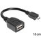 DeLOCK USB micro-B - USB 2.0-A, 0.18m USB-kaapeli 0,18 m Micro-USB B USB A 0,48 Gbit/s Musta 83293 – kuva 1
