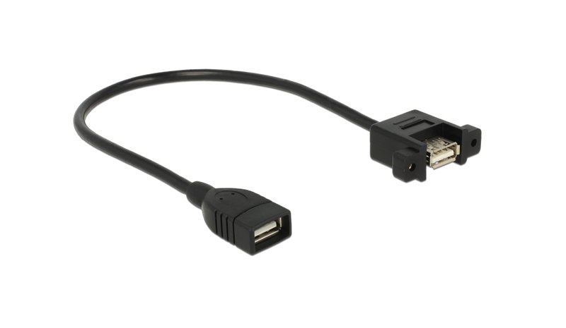 DeLOCK 0.25m 2xUSB2.0-A USB-kaapeli USB 2.0 0,25 m USB A 0,48 Gbit/s Musta 85105 – kuva 1/1