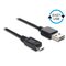 DeLOCK 0.5m, USB2.0-A/USB2.0 Micro-B USB-kaapeli 0,5 m USB A Micro-USB B 0,48 Gbit/s Musta 85156 – kuva 1
