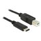 DeLOCK 0.5m, USB2.0-C/USB2.0-B USB-kaapeli 0,5 m USB B USB C 0,48 Gbit/s Musta 83328 – kuva 1