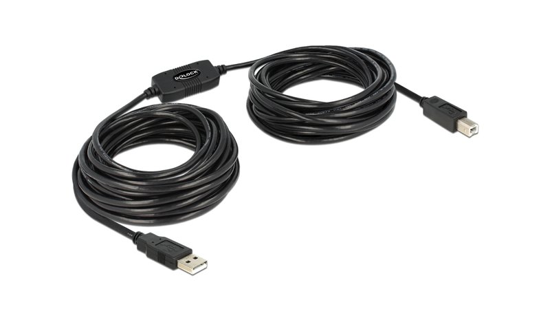 DeLOCK 11m, USB2.0-A - USB2.0-B USB-kaapeli USB A USB B 0,48 Gbit/s Musta 82915 – kuva 1/1