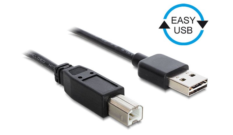 DeLOCK 3m USB 2.0 A - B m/m USB-kaapeli USB A USB B Musta 83360 – kuva 1/1