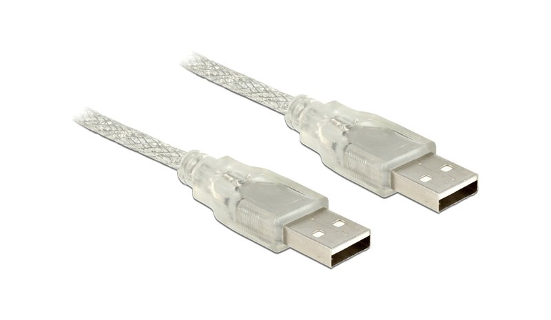 DeLOCK 3m, 2xUSB2.0-A USB-kaapeli USB 2.0 USB A 0,48 Gbit/s Läpinäkyvä 83890 – kuva 1/1