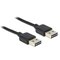 DeLOCK 5m USB 2.0 A USB-kaapeli USB A Musta 83463 – kuva 1