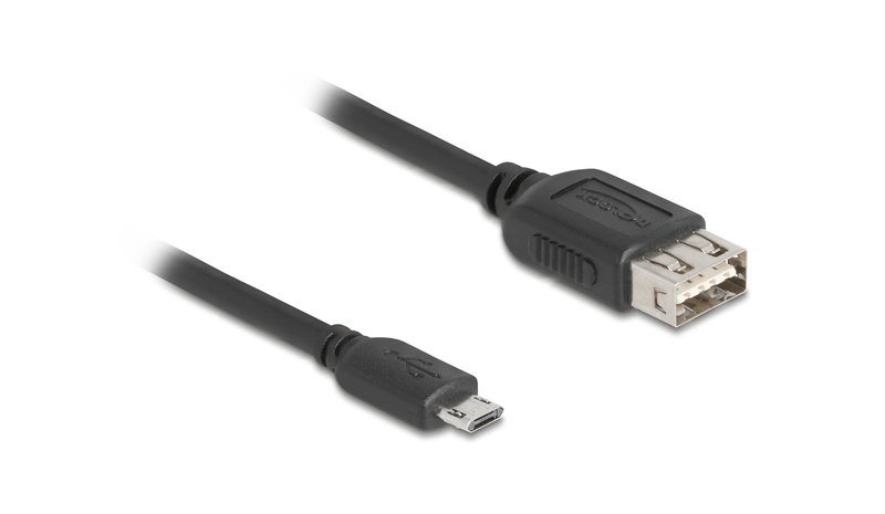 DeLOCK 81519 USB-kaapeli USB 2.0 2 m Micro-USB B USB A 0,48 Gbit/s Musta 81519 – kuva 1/1