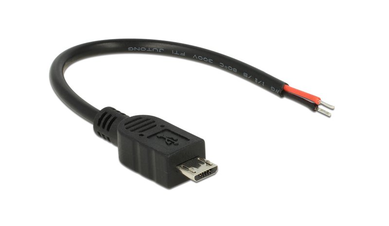 DeLOCK 82697 USB-kaapeli USB 2.0 0,1 m Micro-USB B 0,48 Gbit/s Musta 82697 – kuva 1/1
