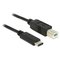 DeLOCK 83601 USB-kaapeli USB 2.0 1 m USB C USB B 0,48 Gbit/s Musta 83601 – kuva 1