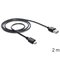 DeLOCK 85554 USB-kaapeli USB 2.0 2 m USB A Mini-USB B 0,48 Gbit/s Musta 85554 – kuva 1