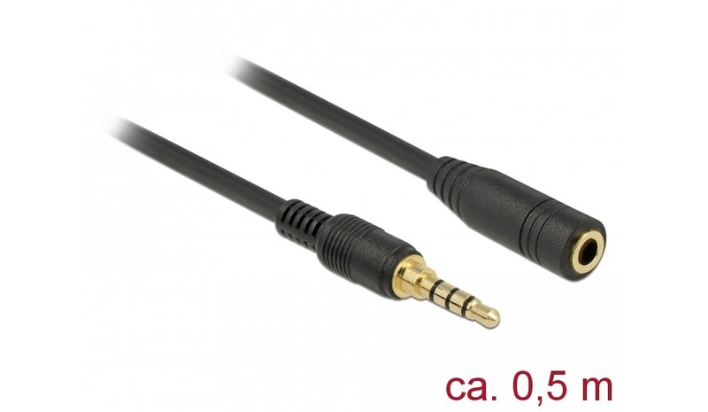 DeLOCK 85627 audiokaapeli 0,5 m 3.5mm Musta 85627 – kuva 1/1