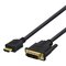 Deltaco HDMI / DVI-D-kaapeli, 3 m, musta 10002 – kuva 1