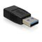 DeLOCK USB 3.0-A Adapter USB-A Musta 65174 – kuva 1
