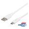Deltaco USB-C - USB-A-kaapeli, 0,5m, 3A, USB 2.0, valkoinen USBC – kuva 1