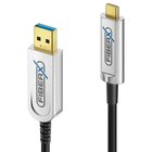 FiberX FX-I630-025 USB-kaapeli USB 3.2 Gen 1 (3.1 Gen 1) 25 m USB C USB A 10 Gbit/s 4,5 W Musta, Hopea FX-I6