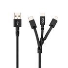 Epico 9915111300013 USB-kaapeli 1,2 m USB A USB C/Micro-USB B/Lightning 0,48 Gbit/s 15 W Musta 99151