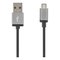 Deltaco USB-kaapeli, kangaspäällysteinen, Type A ur - Type Micro B, 2m, musta MICRO – kuva 1