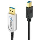 FiberX FX-I645-050 USB-kaapeli USB 3.2 Gen 1 (3.1 Gen 1) 50 m USB B USB A 10 Gbit/s 4,5 W Musta, Hopea FX-I6