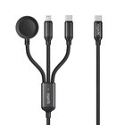 Epico Spello USB-kaapeli USB 2.0 1,2 m USB C USB-C/Lightning/Watch 0,48 Gbit/s 100 W Musta 99151
