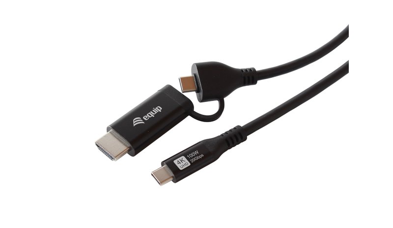 Equip 128436 videokaapeli-adapteri 2 m USB Type-C HDMI + USB Type-C Musta 12843 – kuva 1/1