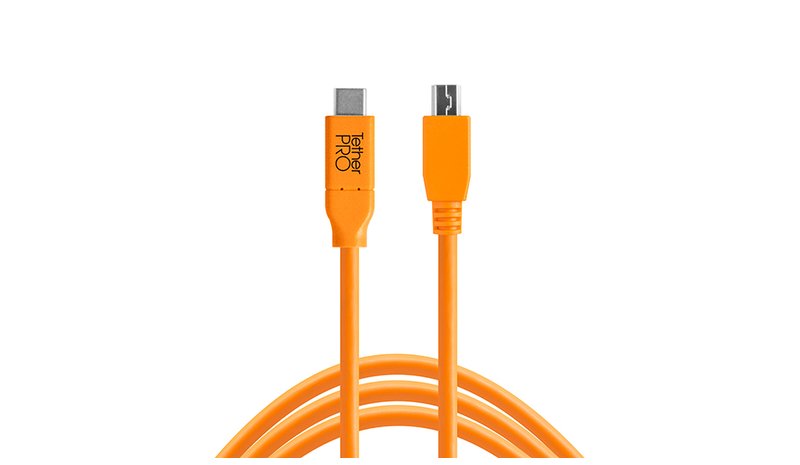 Tether Tools CUC2515-ORG USB-kaapeli USB 2.0 4,6 m USB C Micro-USB B 0,48 Gbit/s Oranssi CUC25
